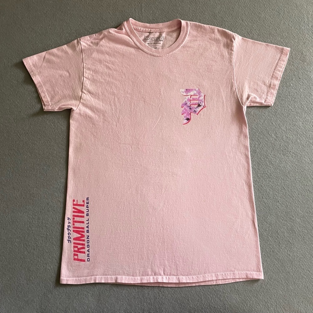 Primitive Dragon Ball Z Black Rose Goku T-Shirt Medium Pink Y2K Anime Skate